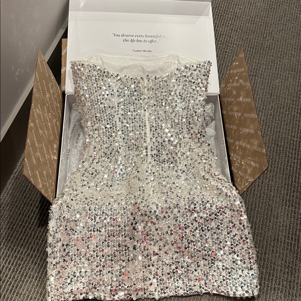NADINE MERABI Gigi Silver Dress - Picture 5 of 11